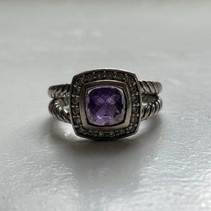 David Yurman Petite Albion® Ring with Amethyst and Diamonds